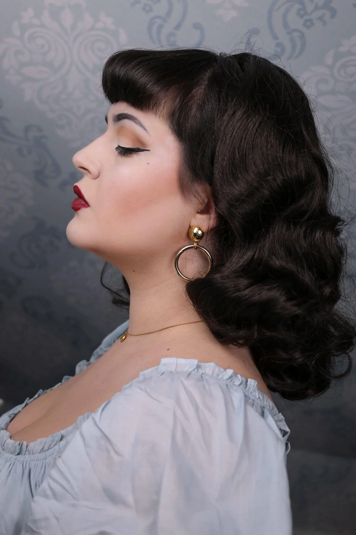 Virginia - Vintage Hollywood Glamour Waves Half Wig - Image 20