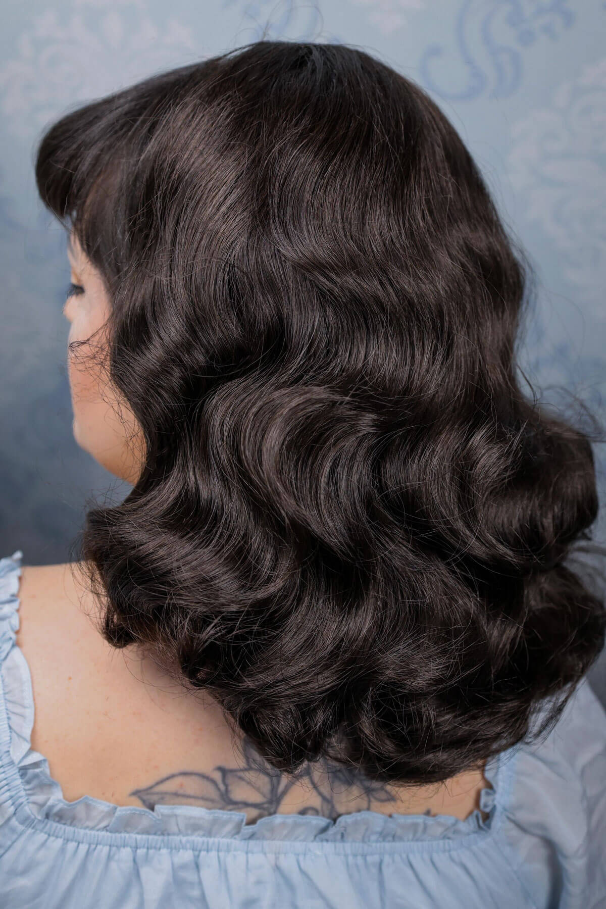 Virginia - Vintage Hollywood Glamour Waves Half Wig - Image 21