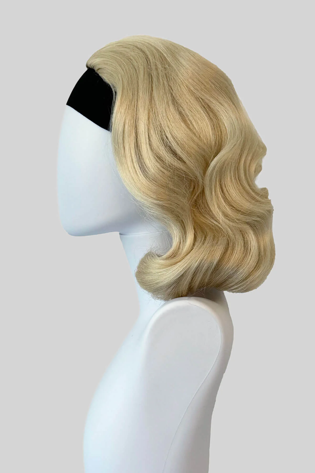 Virginia - Vintage Hollywood Glamour Waves Half Wig - Image 32