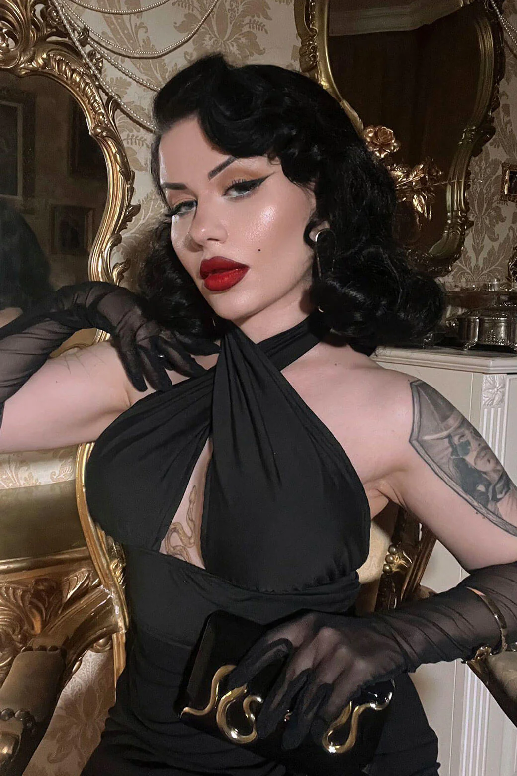 Virginia - Vintage Hollywood Glamour Waves Half Wig - Image 54