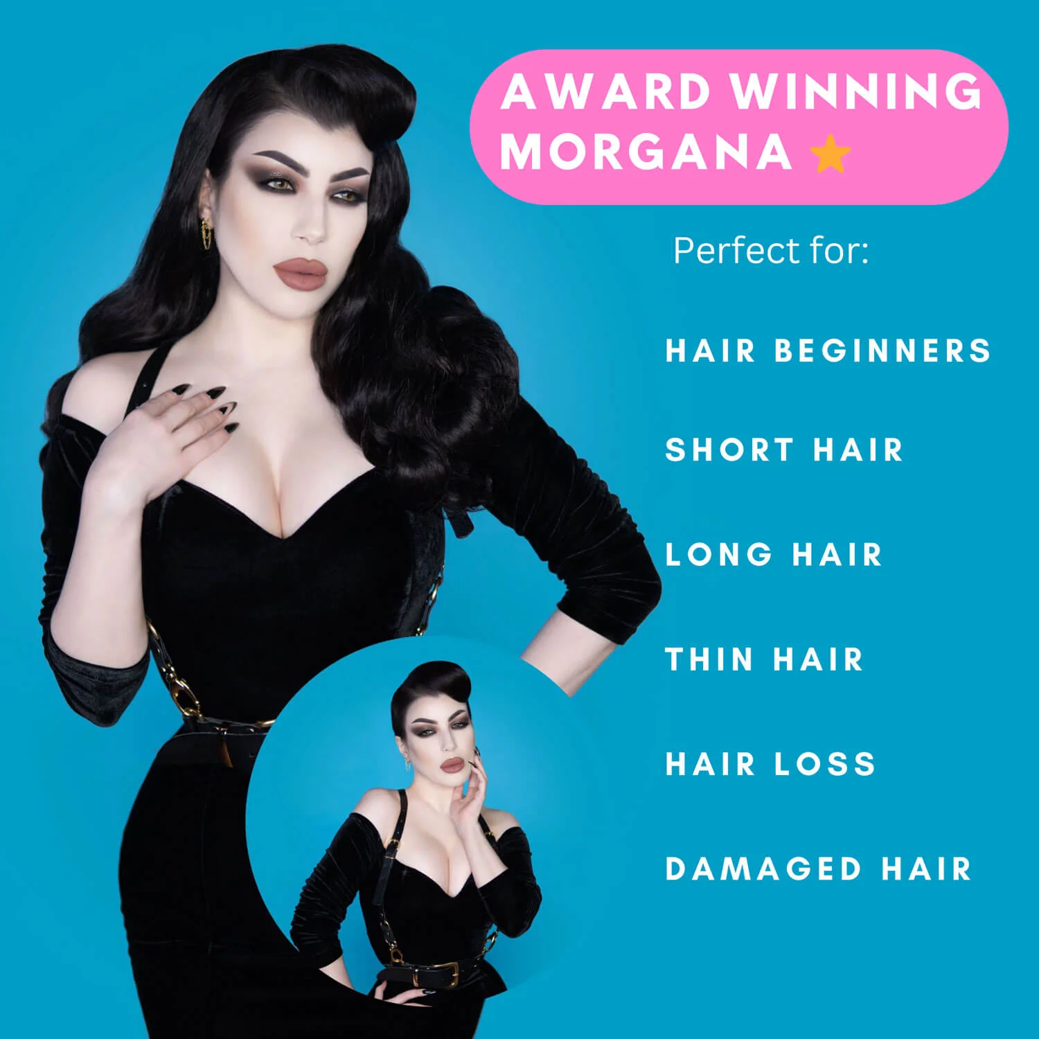 Morgana – Long Half Wig with Hollywood Waves - Image 8