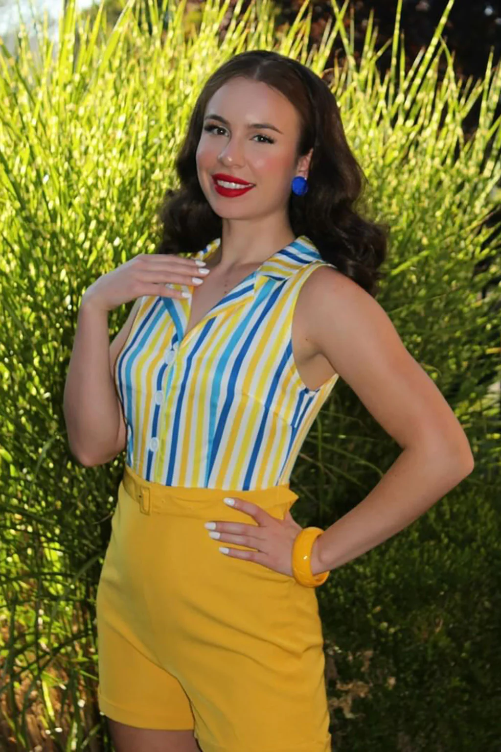 Onyx: 1950s Vintage Hollywood Waves Half Wig - Image 43