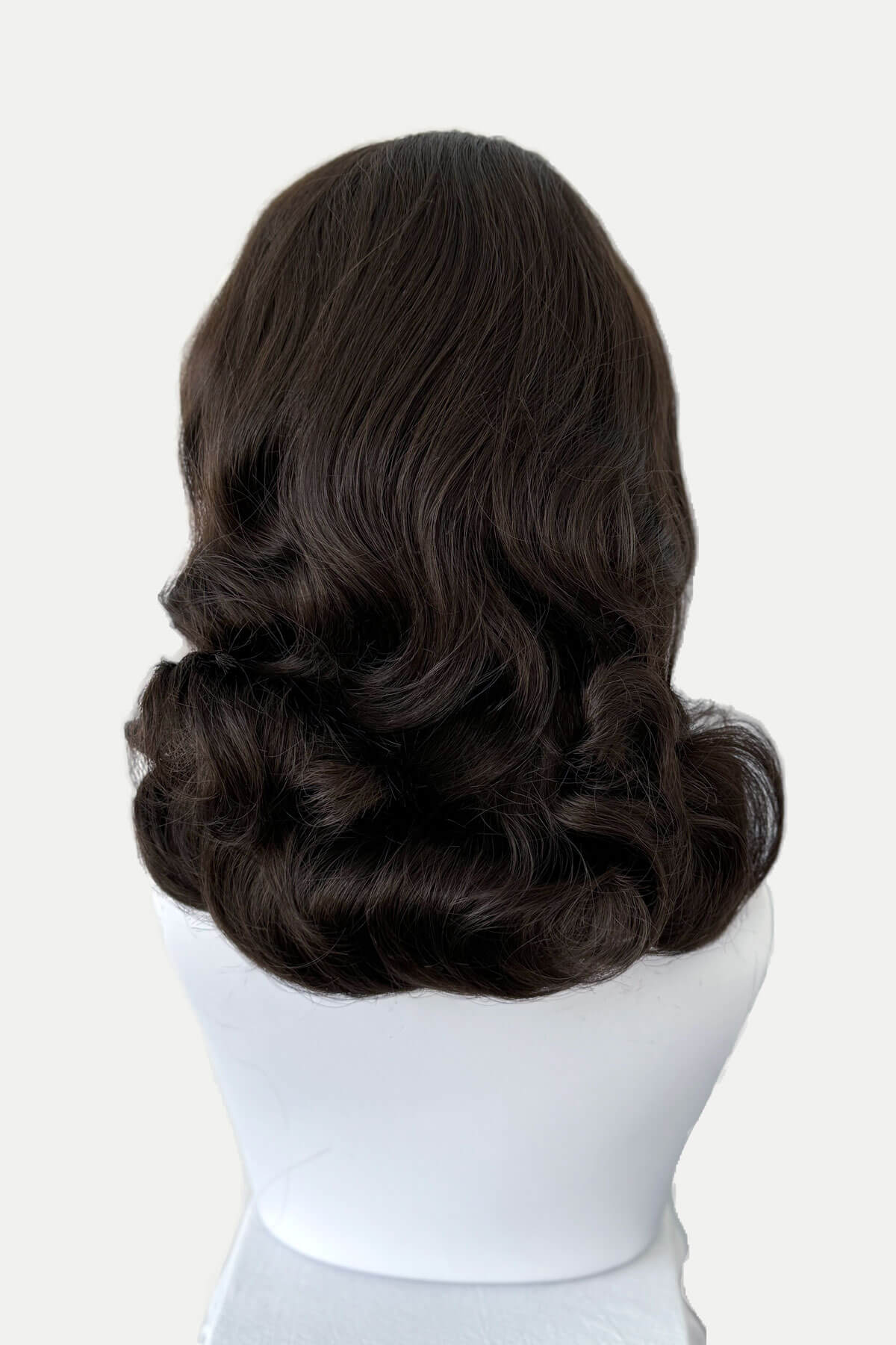 Onyx: 1950s Vintage Hollywood Waves Half Wig - Image 46