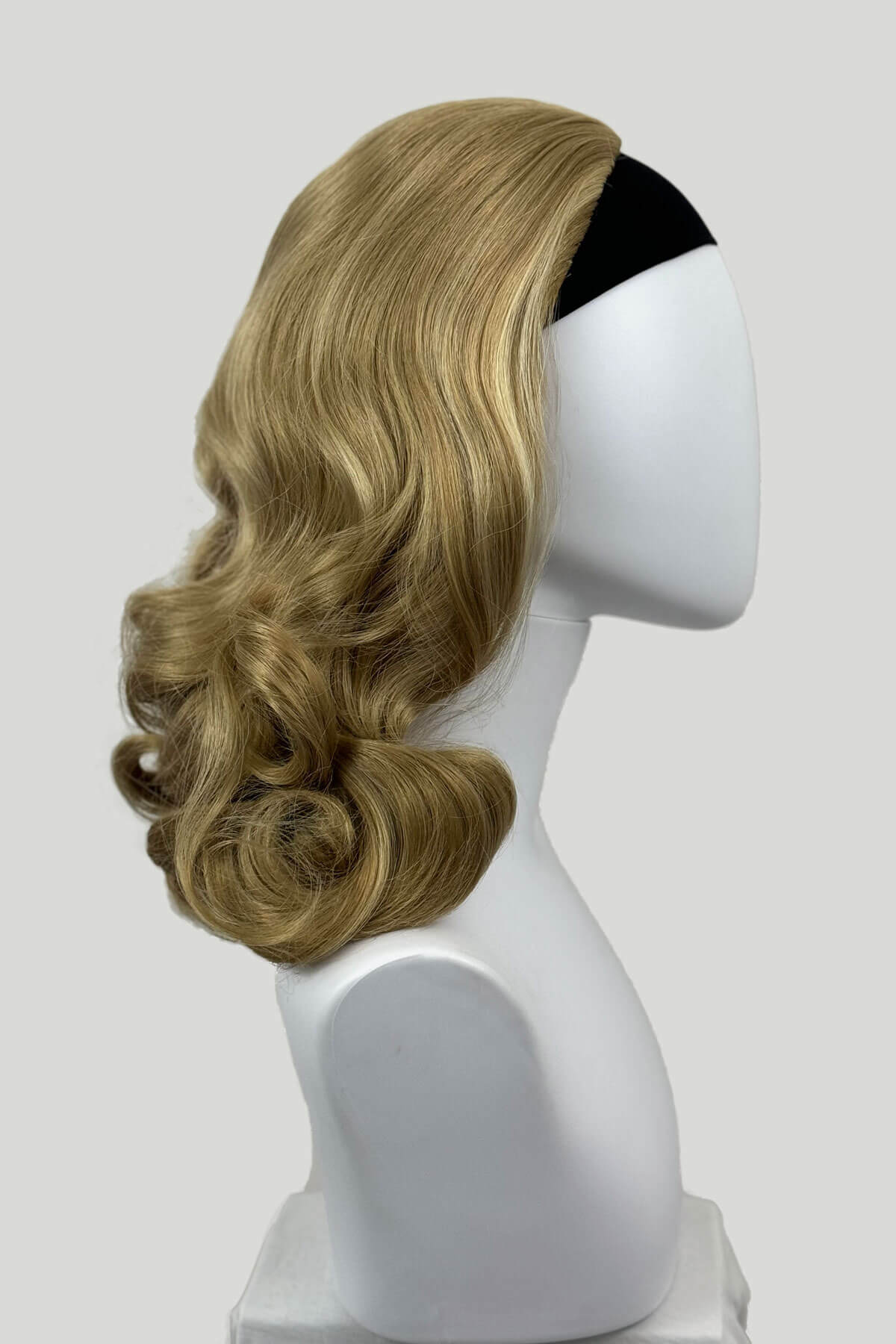 Onyx: 1950s Vintage Hollywood Waves Half Wig - Image 54