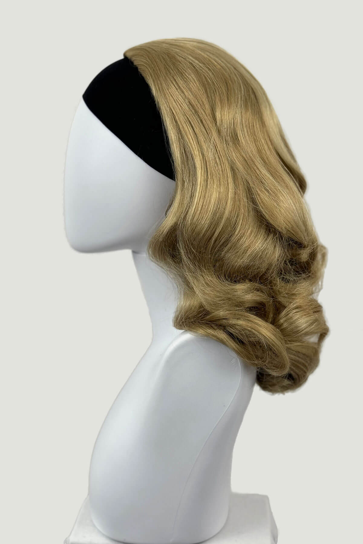 Onyx: 1950s Vintage Hollywood Waves Half Wig - Image 56