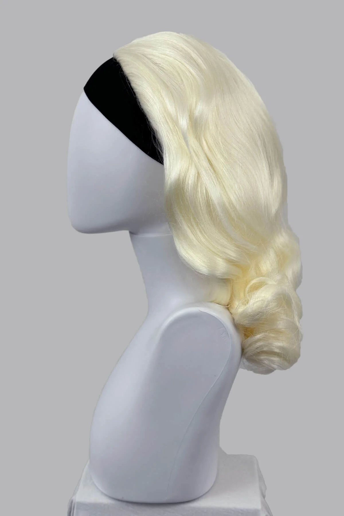 Onyx: 1950s Vintage Hollywood Waves Half Wig - Image 65