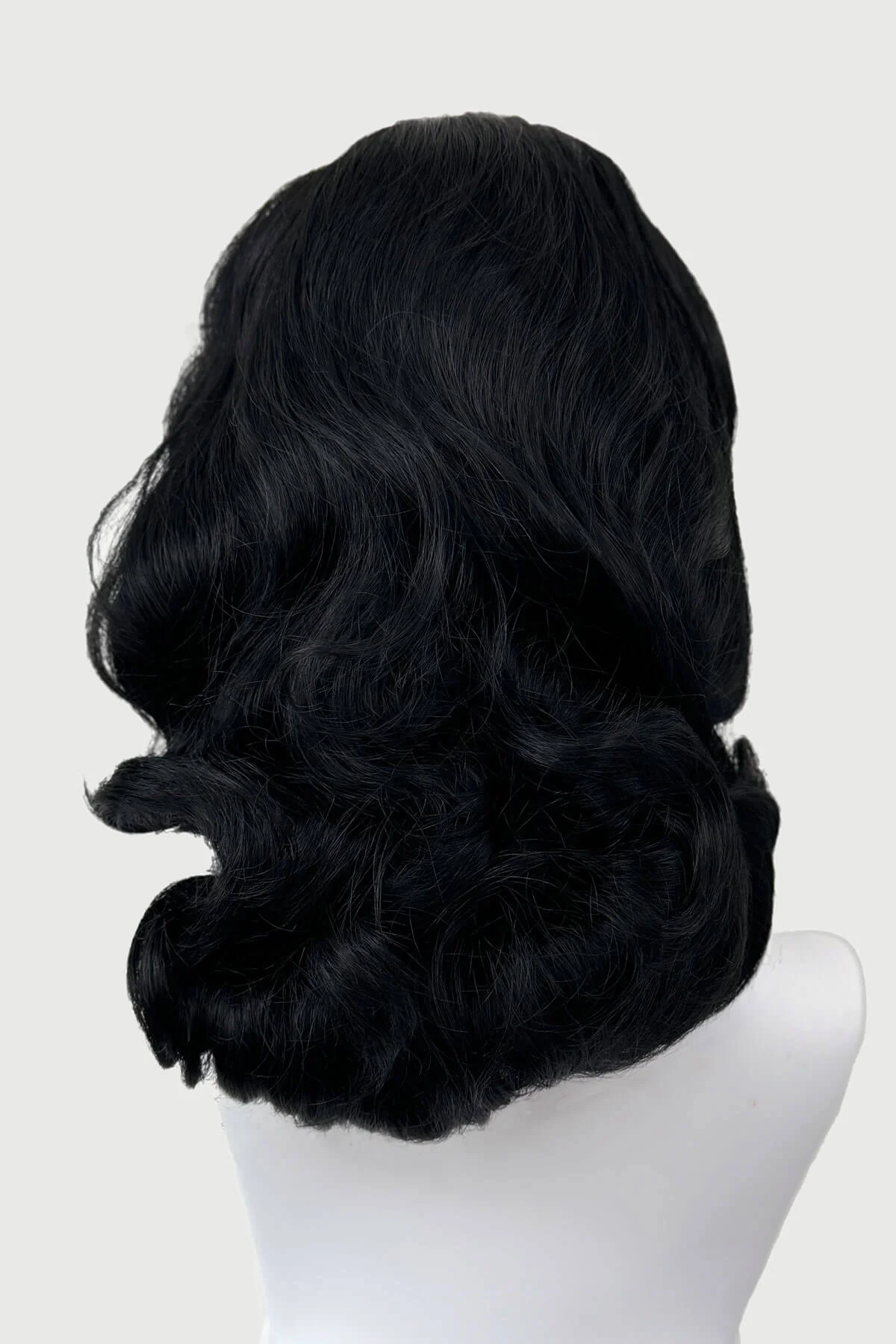Onyx: 1950s Vintage Hollywood Waves Half Wig - Image 7