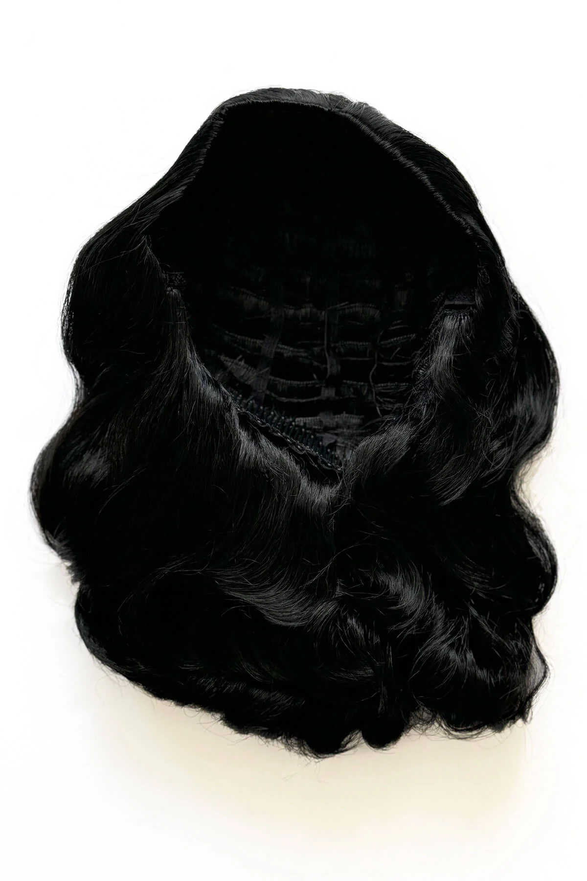 Onyx: 1950s Vintage Hollywood Waves Half Wig - Image 9