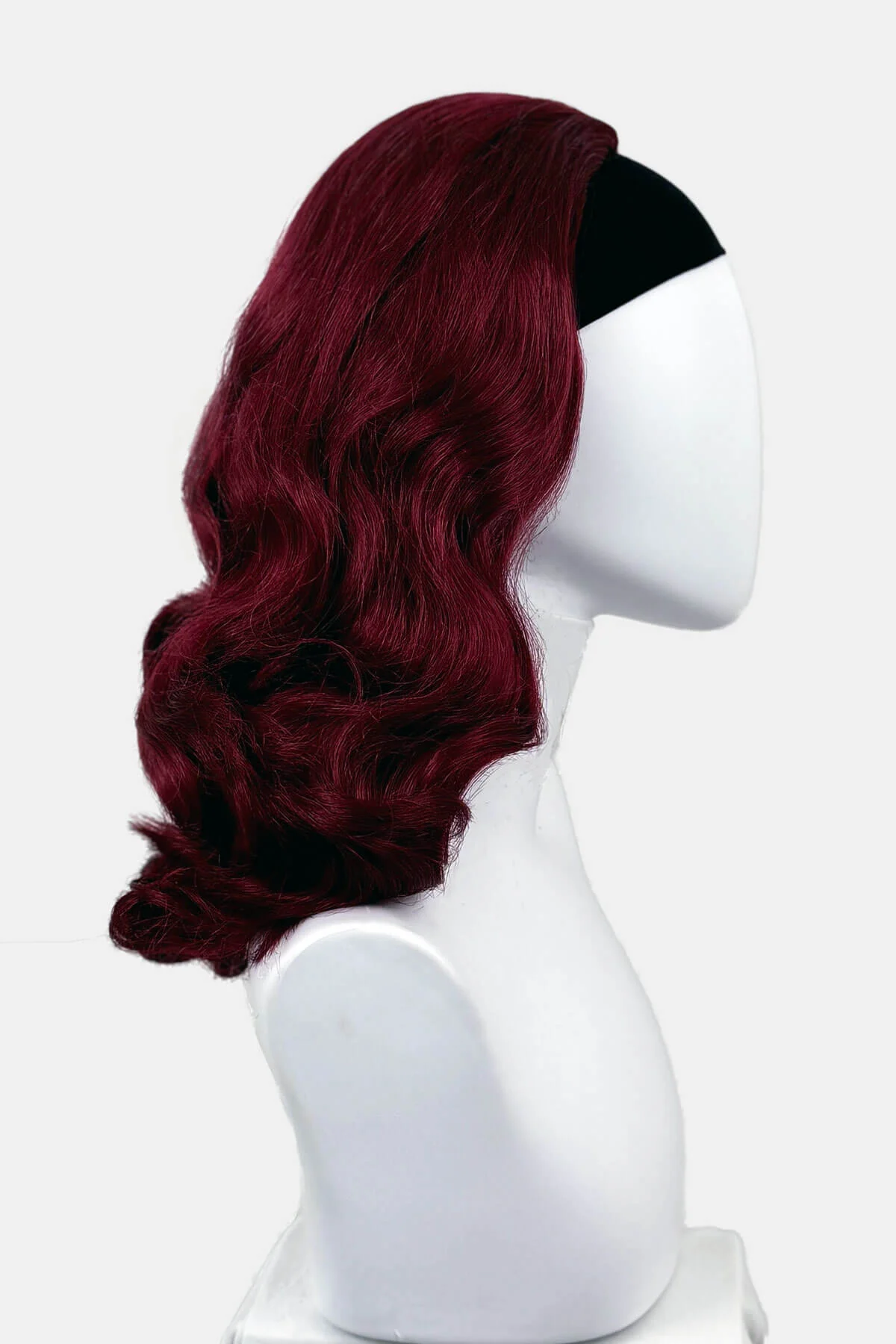 Onyx: 1950s Vintage Hollywood Waves Half Wig - Image 91