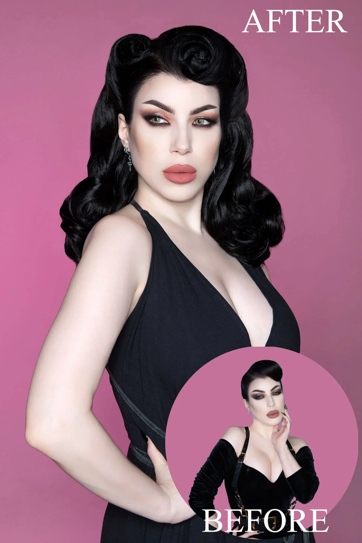 Onyx: 1950s Vintage Hollywood Waves Half Wig - Image 99