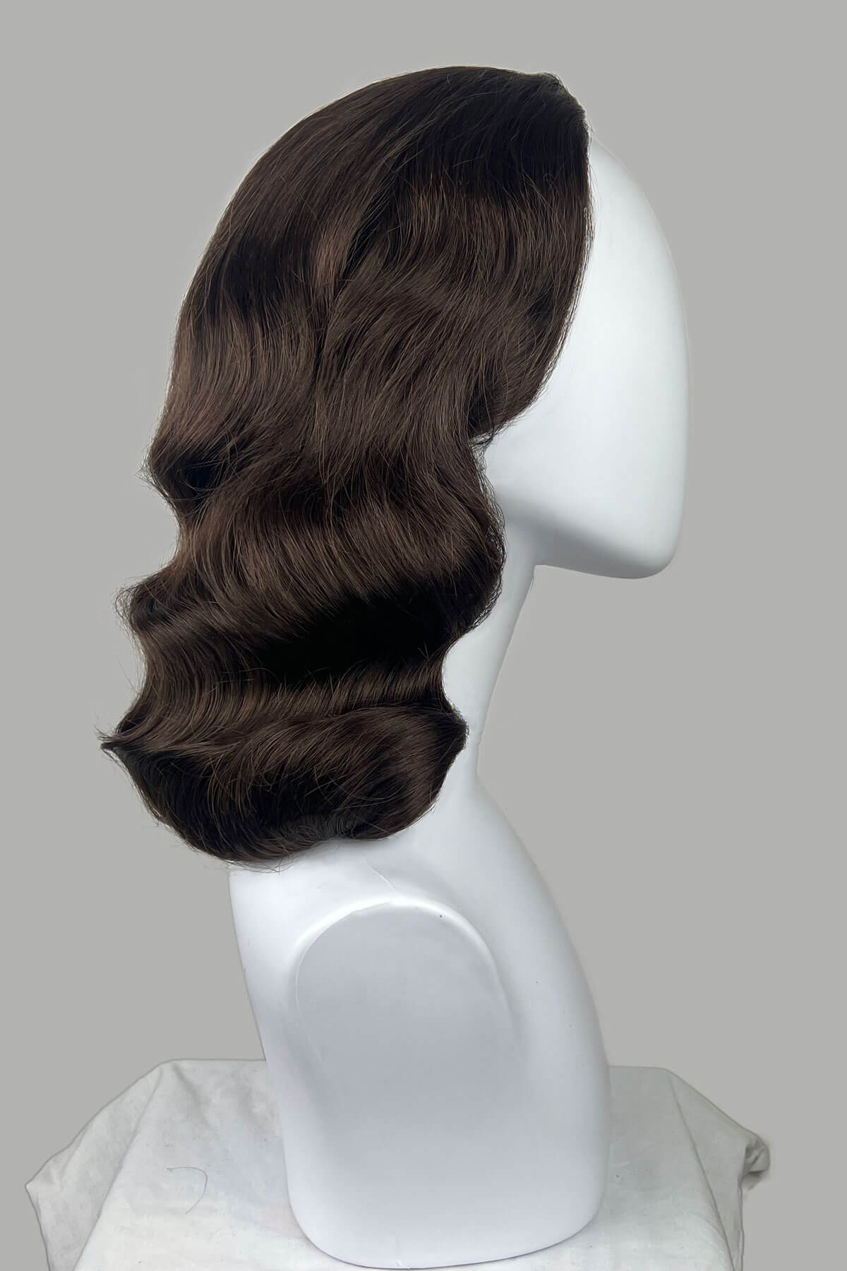 Half wig hairpiece, just below shoulder length, with deep finger waves: Deborah - Image 11