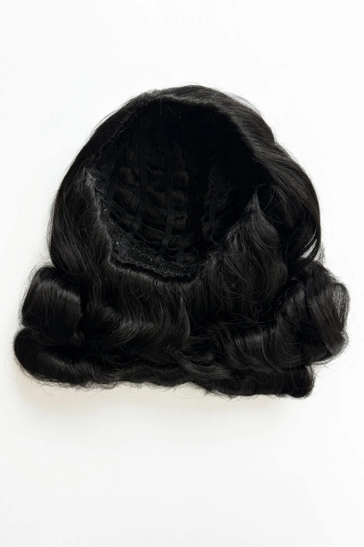 Half wig hairpiece, just below shoulder length, with deep finger waves: Deborah - Image 20