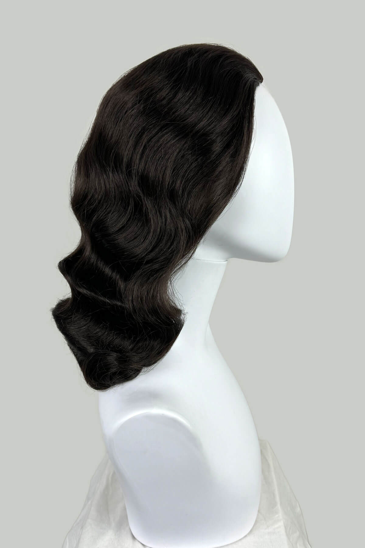 Half wig hairpiece, just below shoulder length, with deep finger waves: Deborah - Image 22