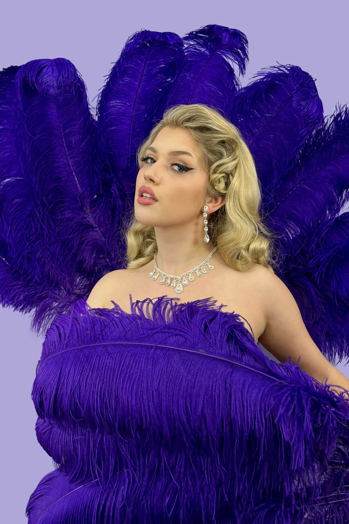 Half wig hairpiece, just below shoulder length, with deep finger waves: Deborah - Image 6