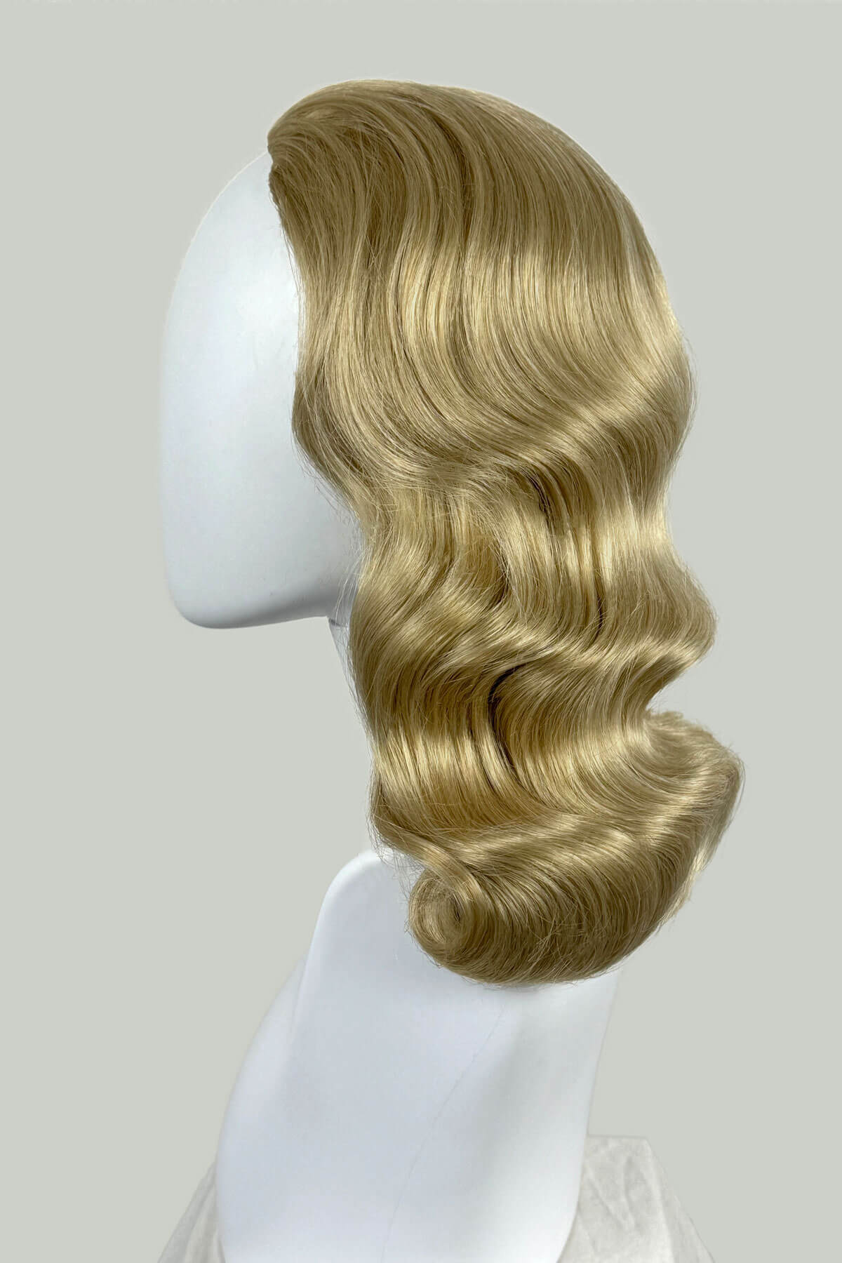 Half wig hairpiece, just below shoulder length, with deep finger waves: Deborah - Image 7