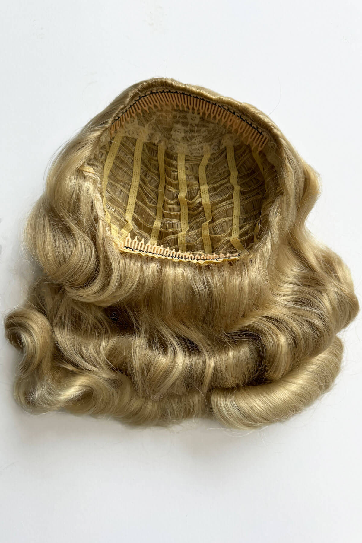 Half wig hairpiece, just below shoulder length, with deep finger waves: Deborah - Image 9