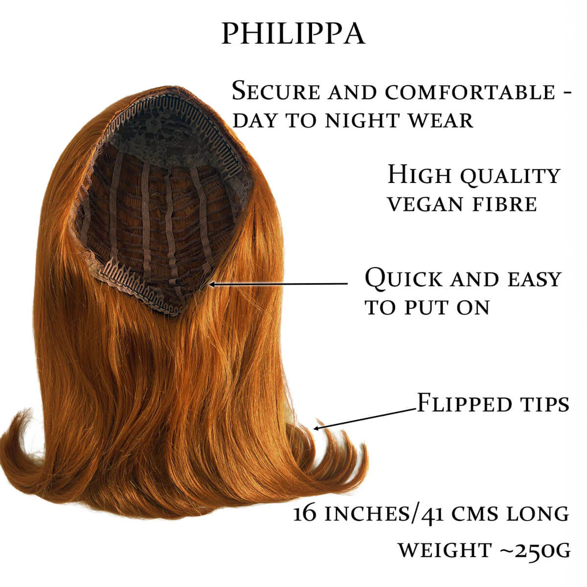 Philippa - The Perfect 1960s Style Flicked Half Wig - Image 21