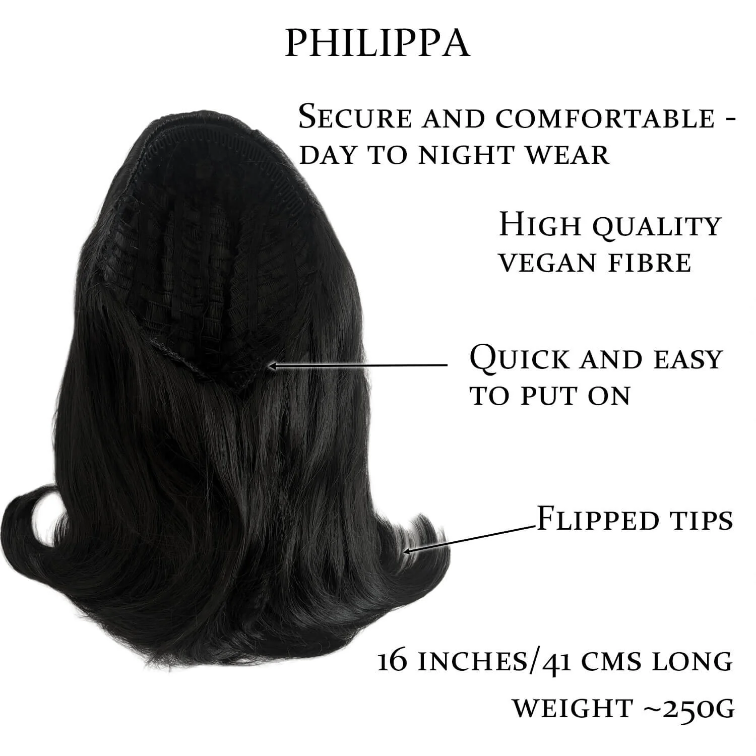 Philippa - The Perfect 1960s Style Flicked Half Wig - Image 28