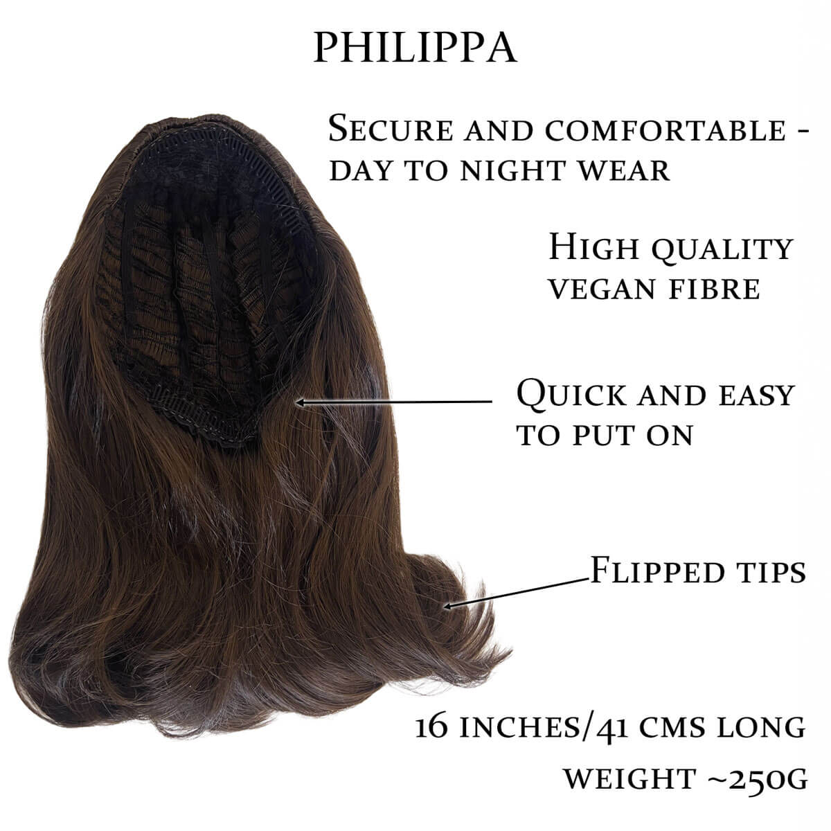 Philippa - The Perfect 1960s Style Flicked Half Wig - Image 49
