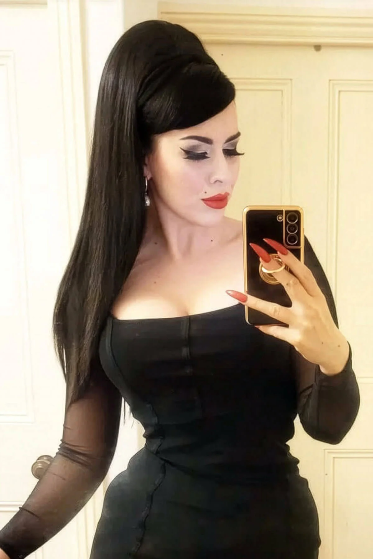 High crown long straight half wig: Andrea - Image 10
