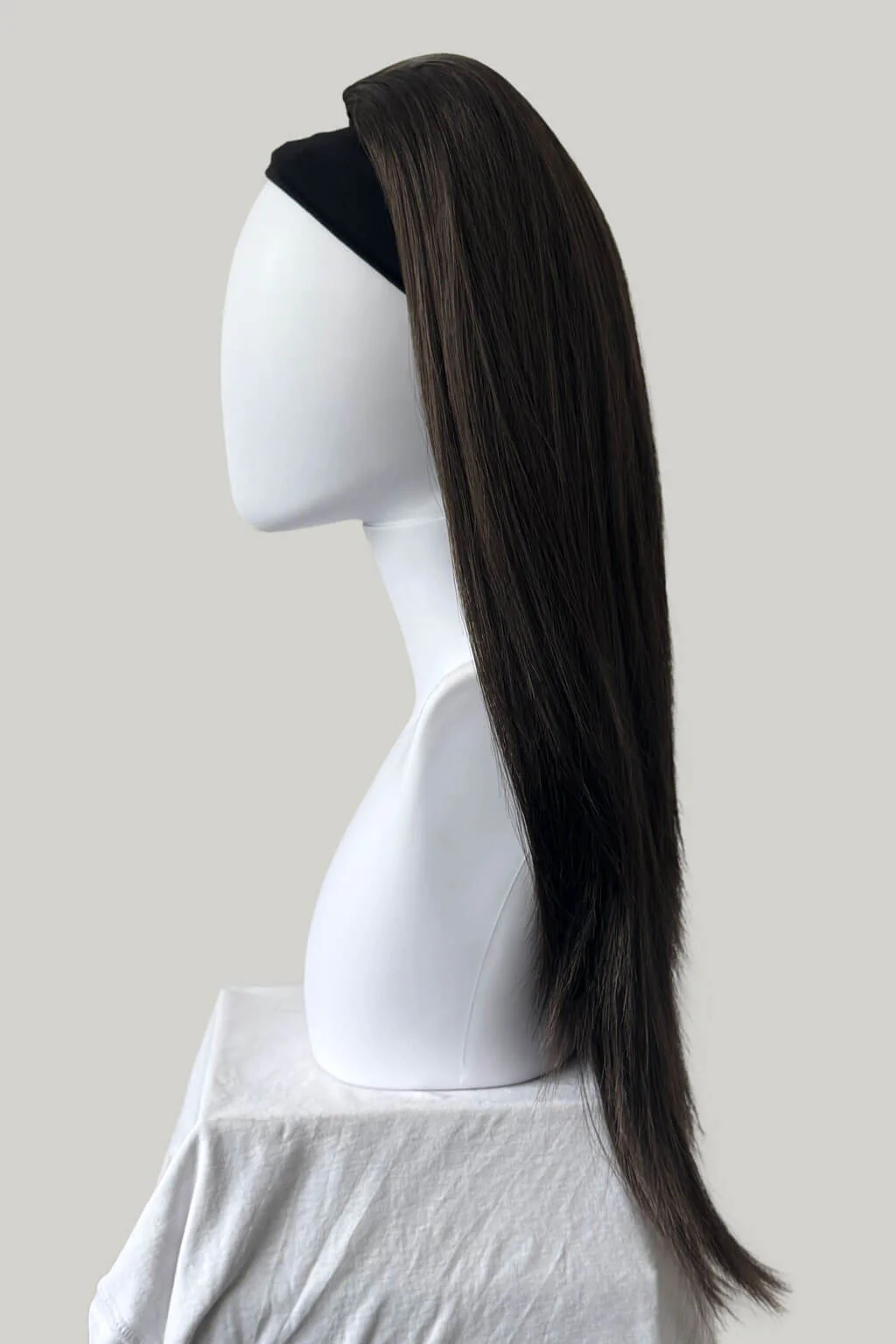 High crown long straight half wig: Andrea - Image 27