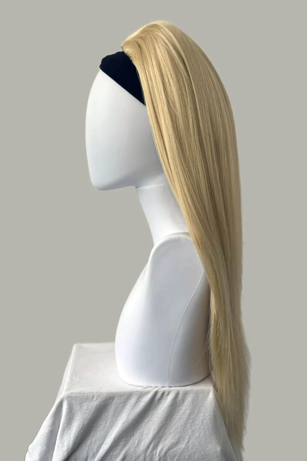 High crown long straight half wig: Andrea - Image 37