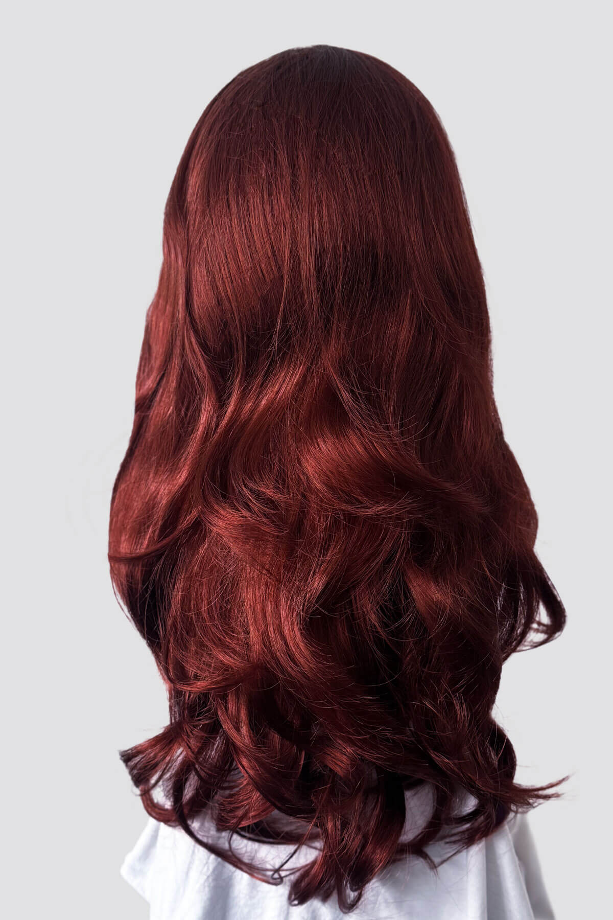 Red half wig (3/4 hairpiece) with long waves: Sasha - Image 10