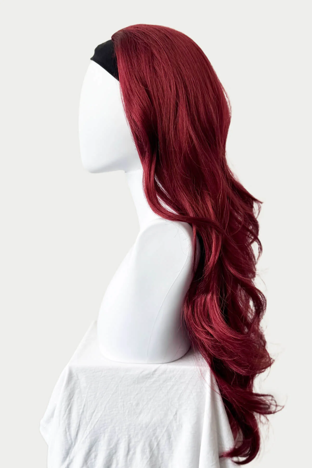 Red half wig (3/4 hairpiece) with long waves: Sasha - Image 12