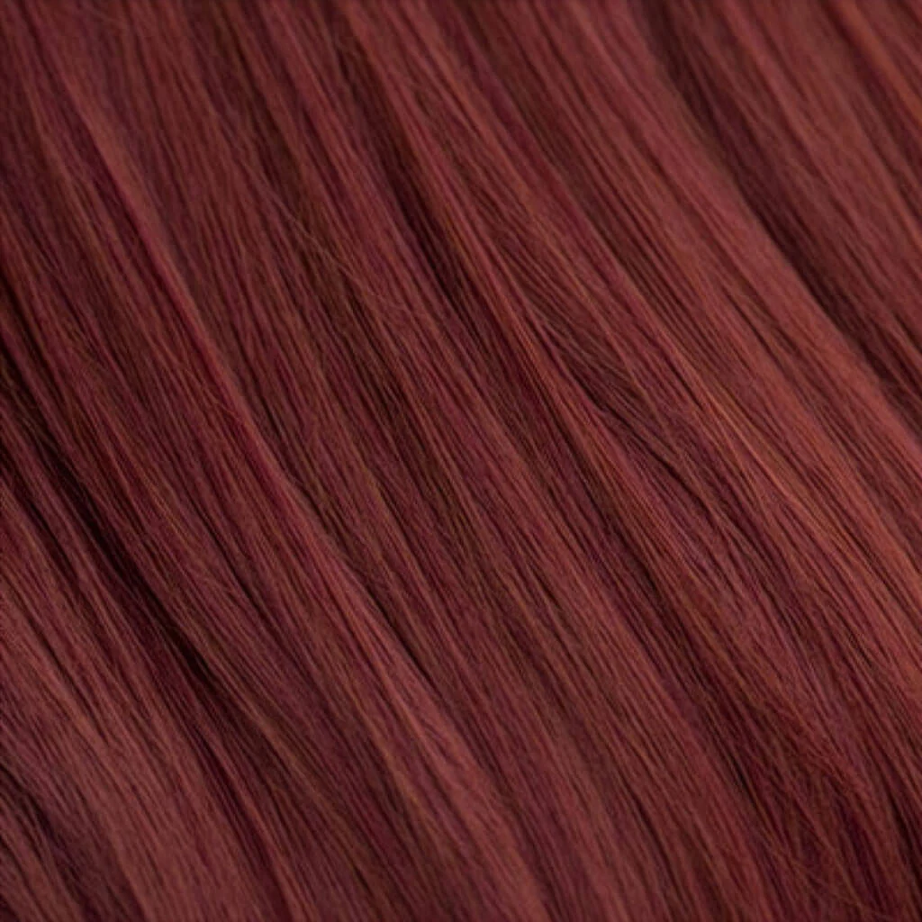 Copper red pinup wig, curled with short fringe: Kitty - Image 8