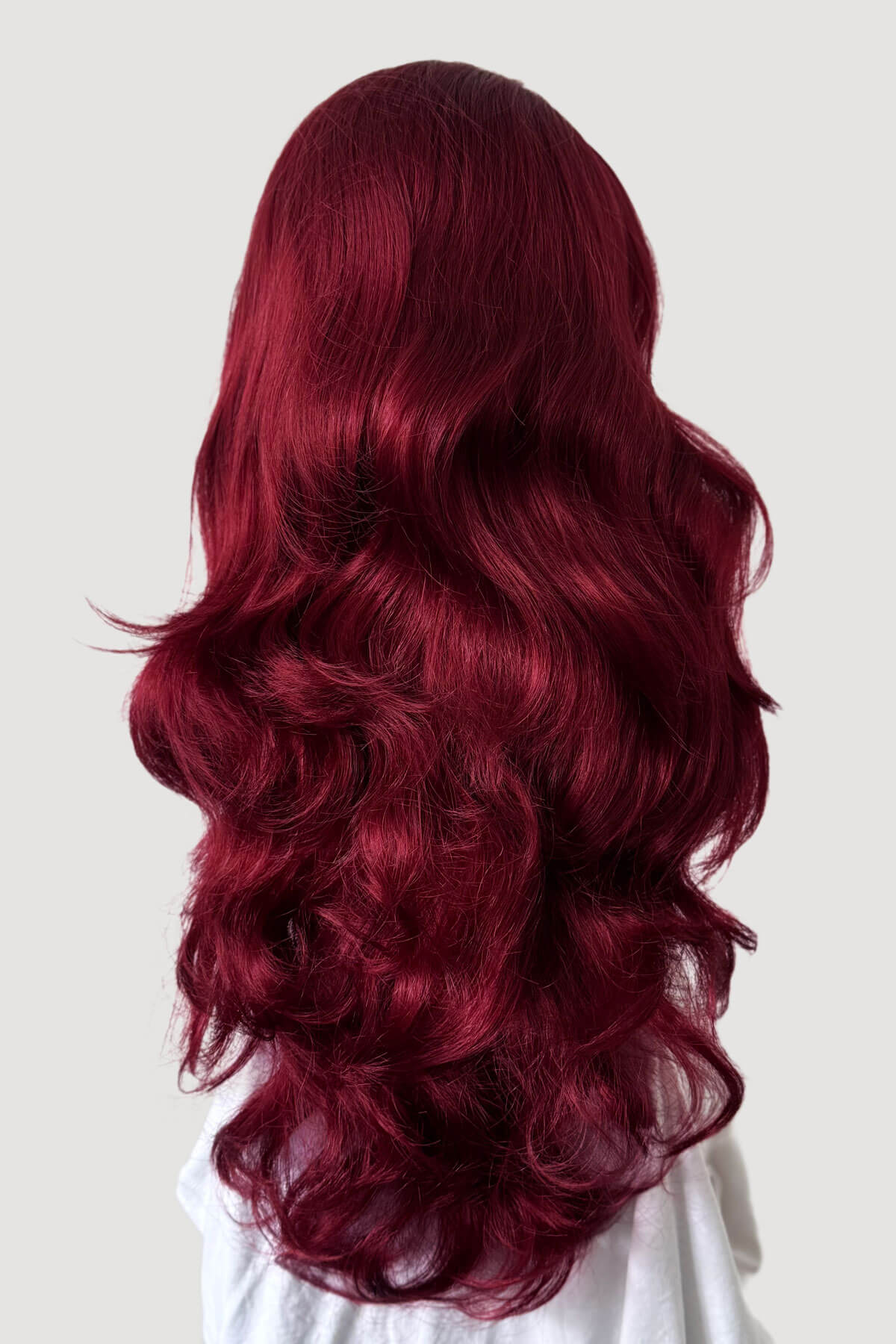 Red half wig (3/4 hairpiece) with long waves: Sasha - Image 7