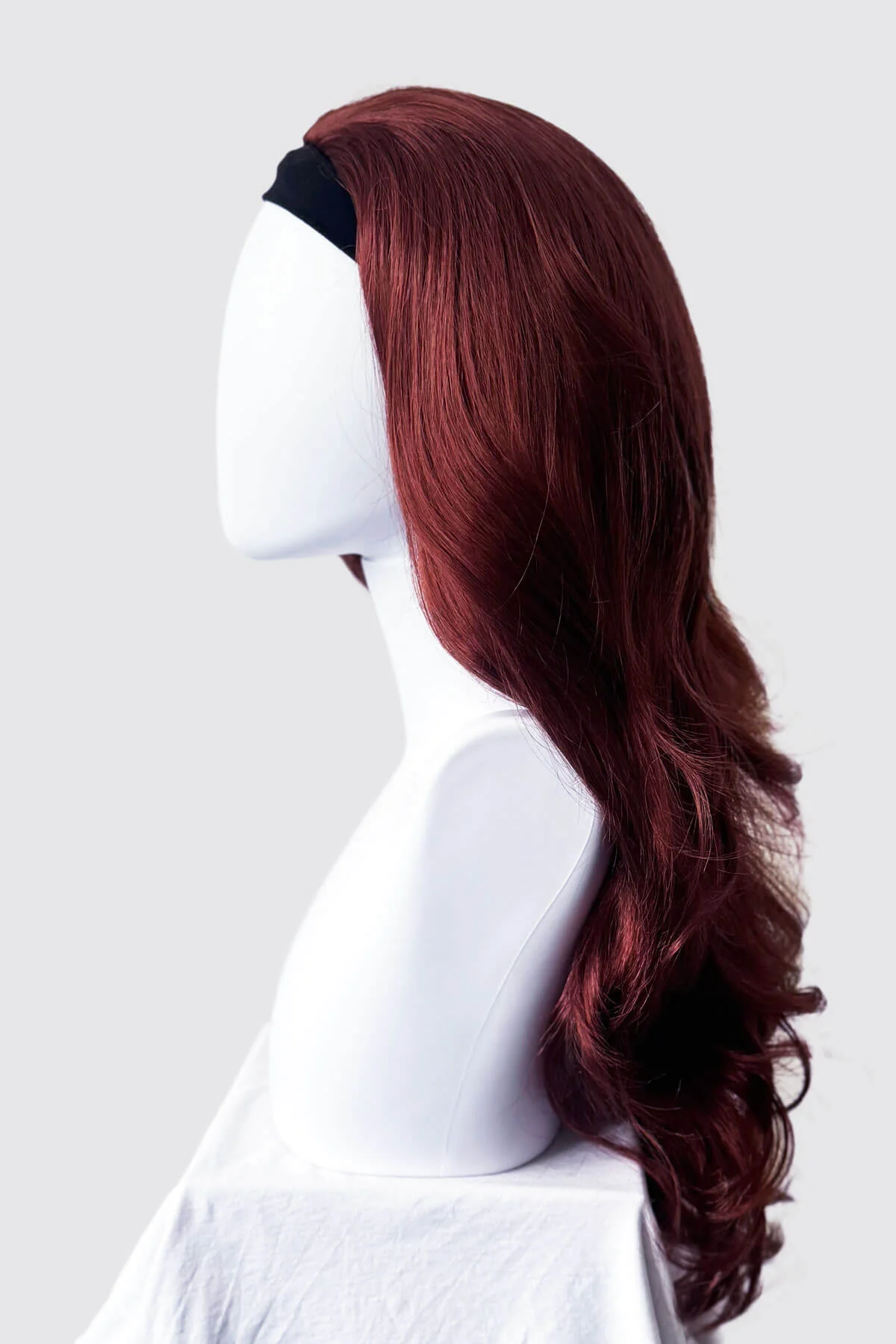 Red half wig (3/4 hairpiece) with long waves: Sasha - Image 9