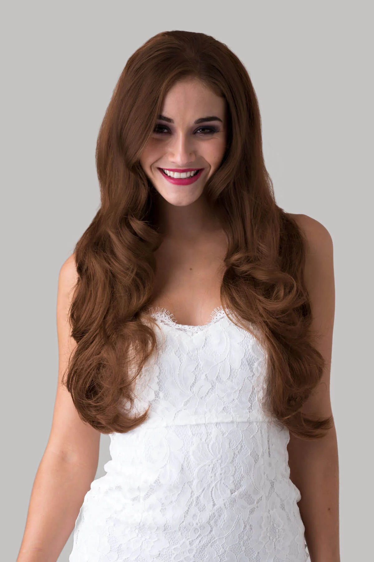 Auburn half wig hairpiece, long and wavy: Lyndsey - Image 2