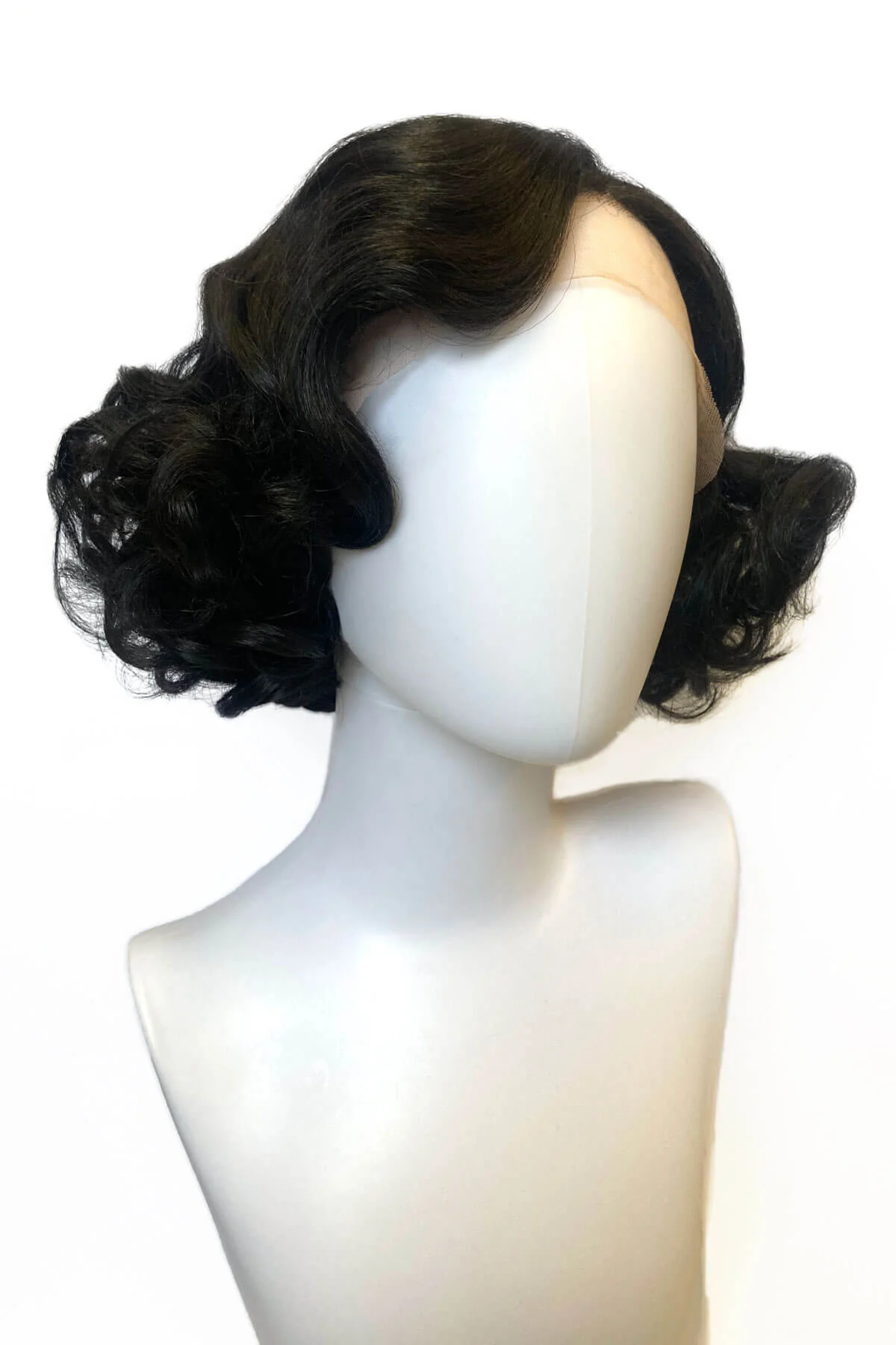 Black pinup wig, lace front, vintage style: Halle - Image 4