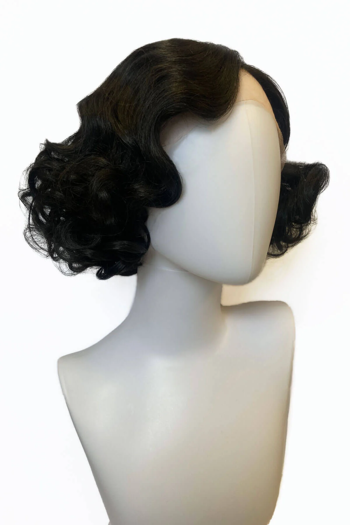 Black pinup wig, lace front, vintage style: Halle - Image 5