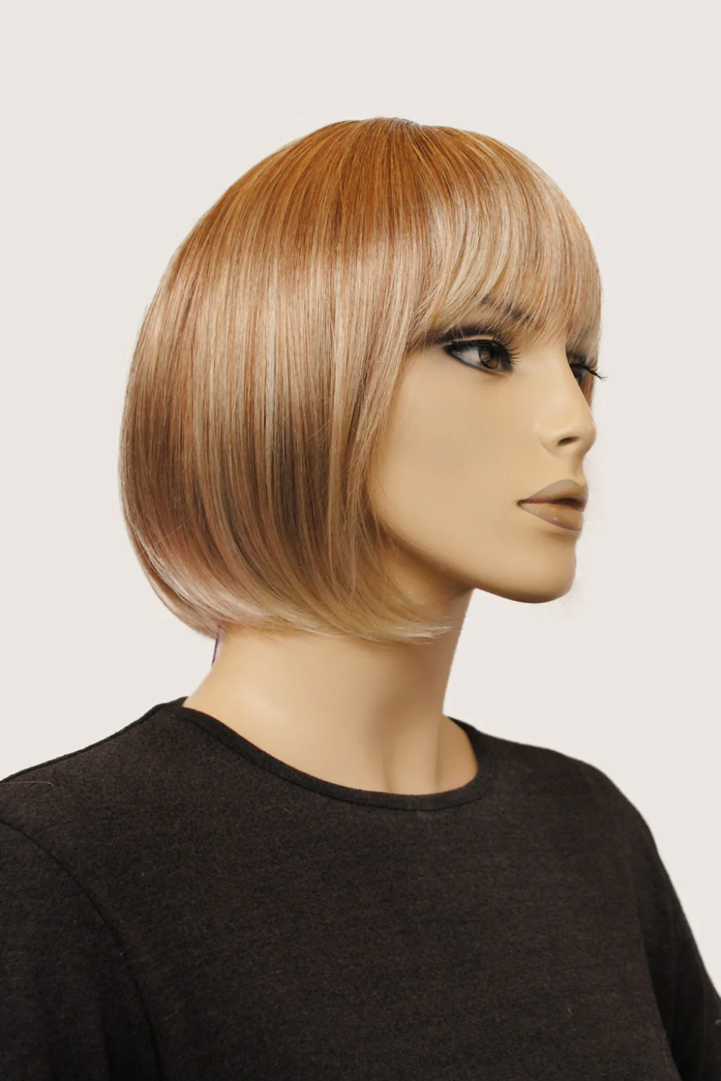Blunt blonde bob wig with fringe: Gracie - Image 25