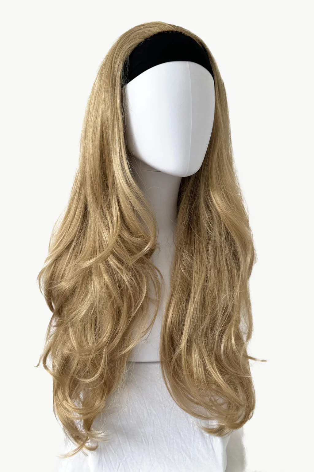 Blonde half wig hairpiece (3/4 wig), loose curls: Suki - Image 19