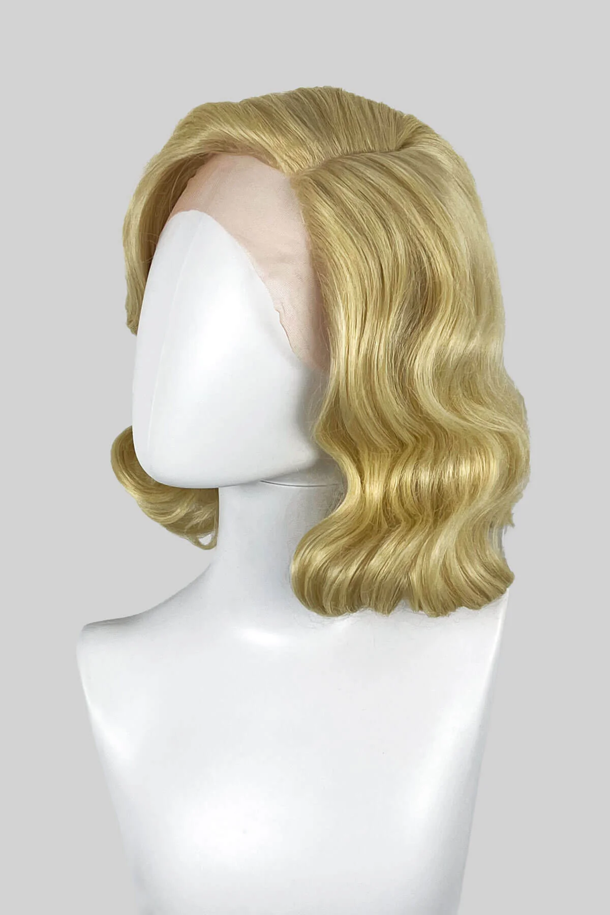 Blonde lacefront wig, pinup/vintage style, mid length with finger waves: Della - Image 6