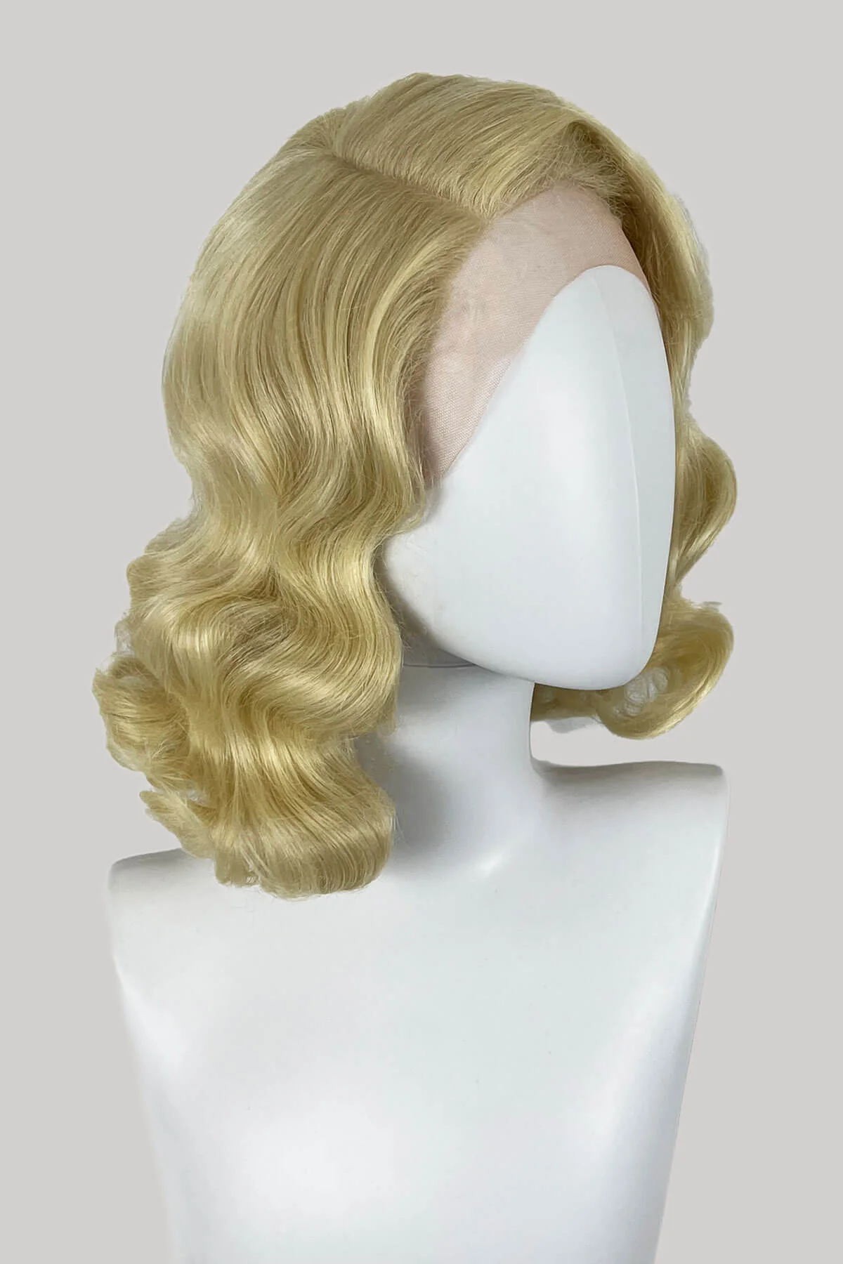 Blonde full lace front wig, pinup/vintage style, mid length with finger waves: Lucinda - Image 3