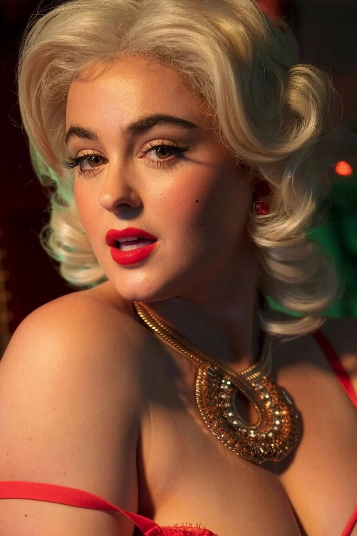 Blonde full lace front wig, pinup/vintage style, mid length with finger waves: Lucinda - Image 4