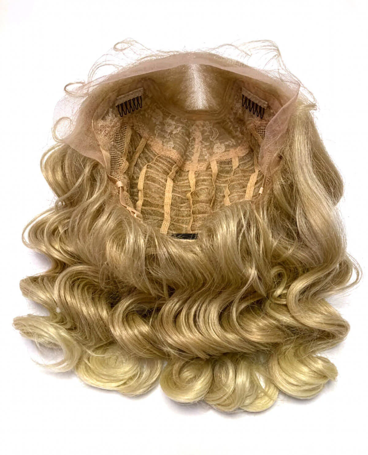 Blonde pinup wig, lace front with vintage style finger waves: Irina - Image 7