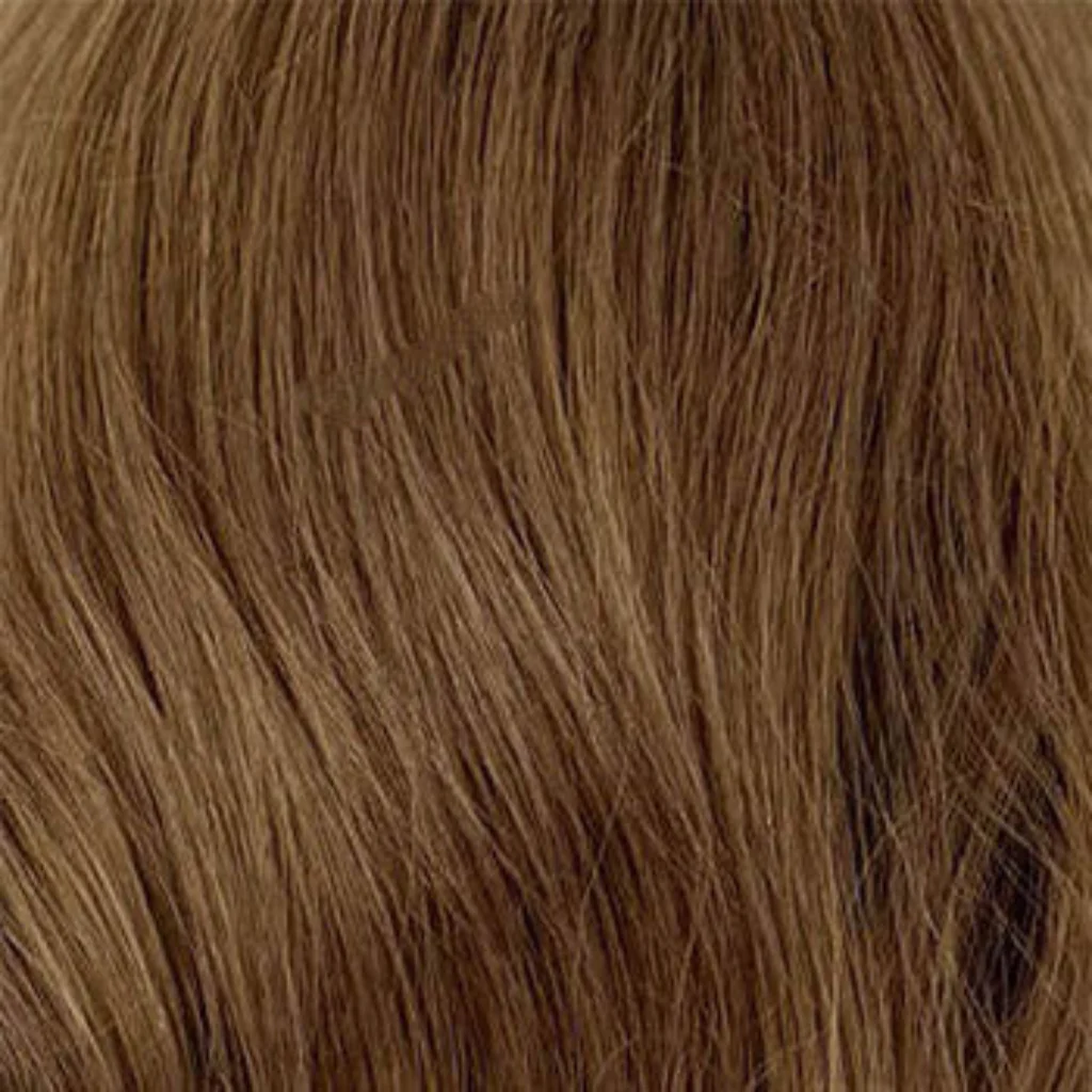 Brown pinup style wig, with long waves and a short fringe: Rosie - Image 9