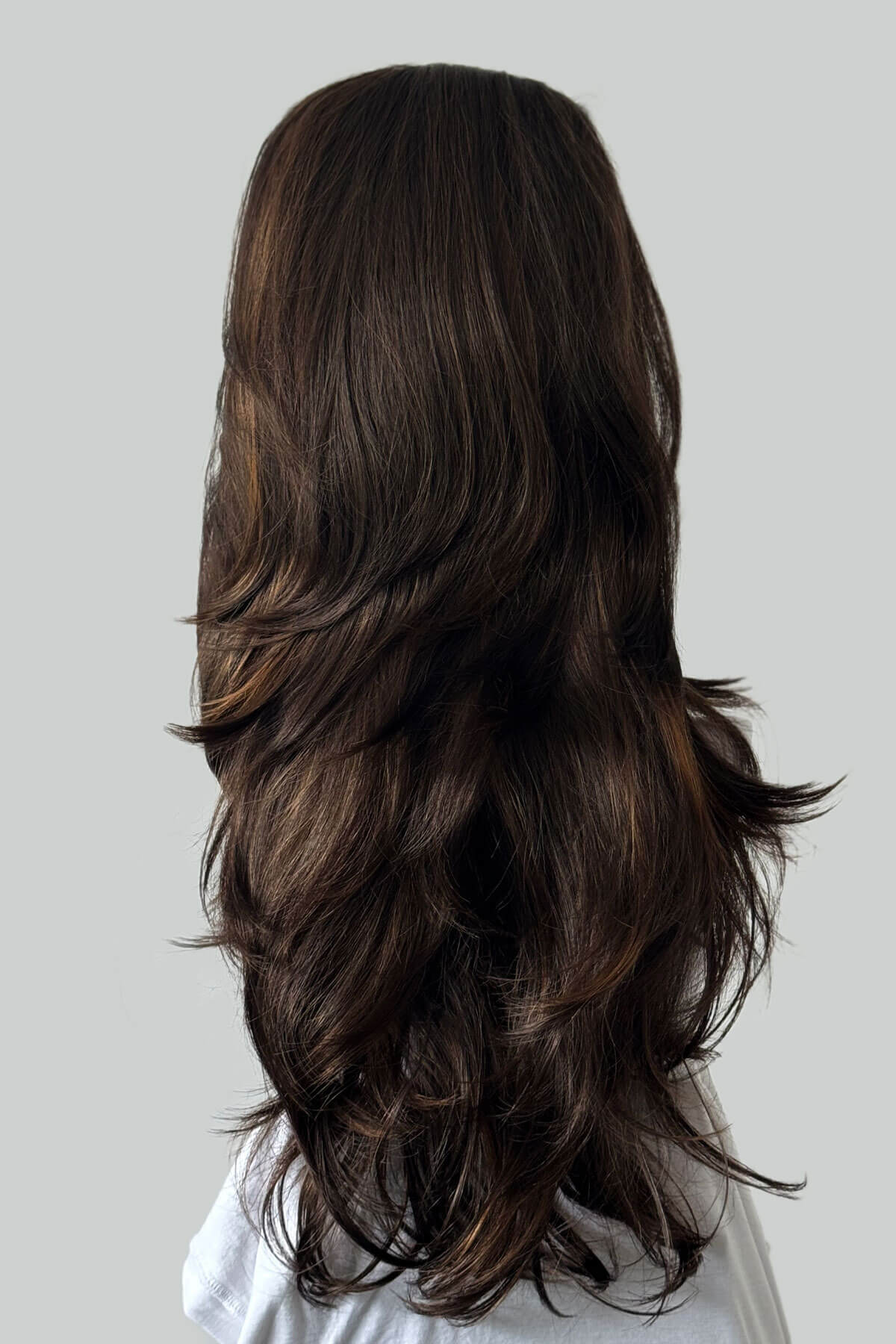 Brown half wig with blonde highlights: Rebecca - Image 3