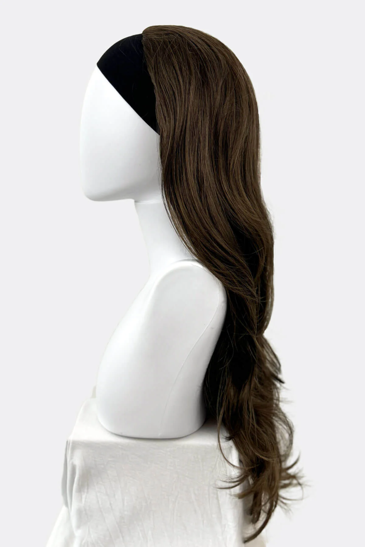 Two-tone brown half wig hair piece, loose curls, long: Laila - Image 3