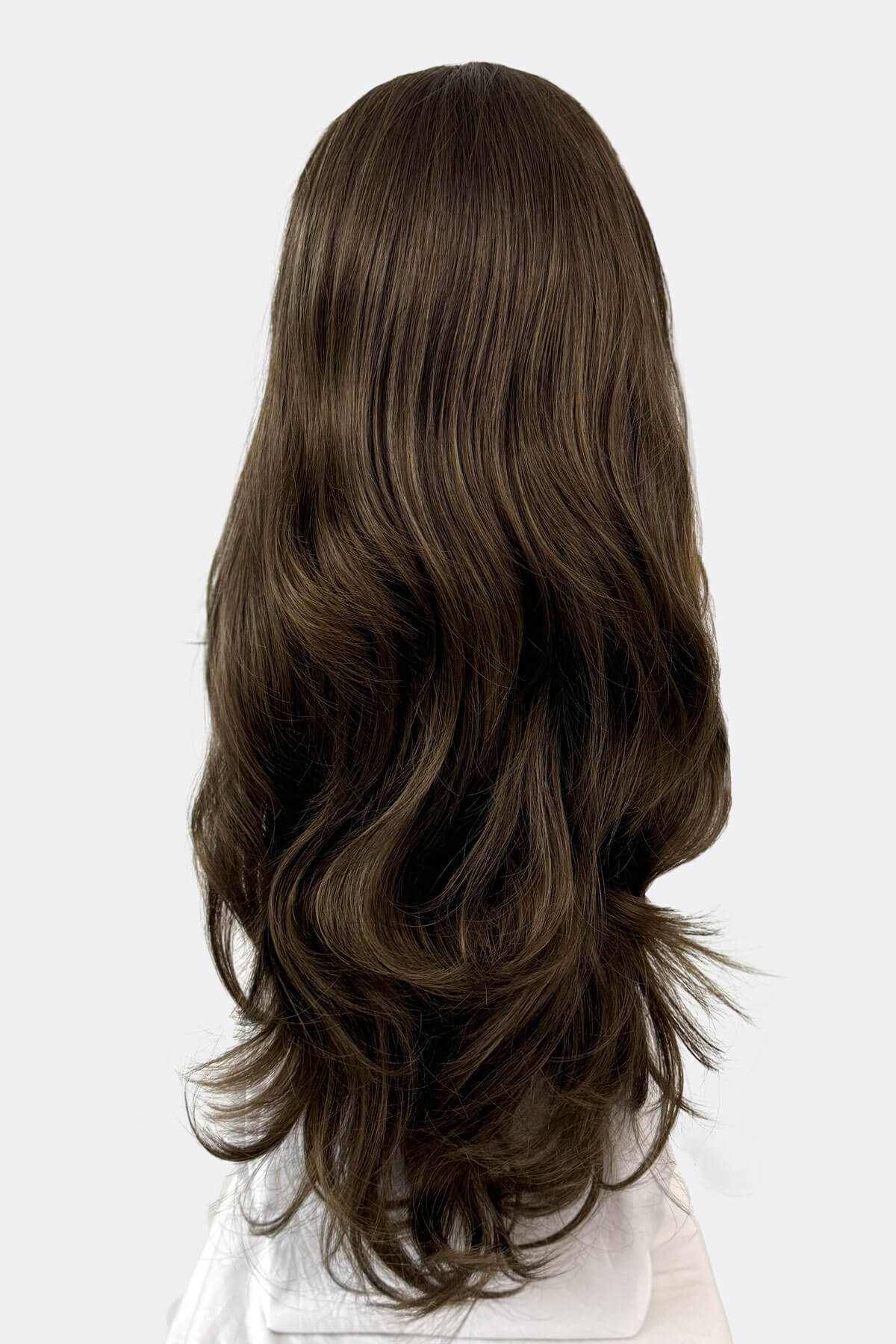 Two-tone brown half wig hair piece, loose curls, long: Laila - Image 4