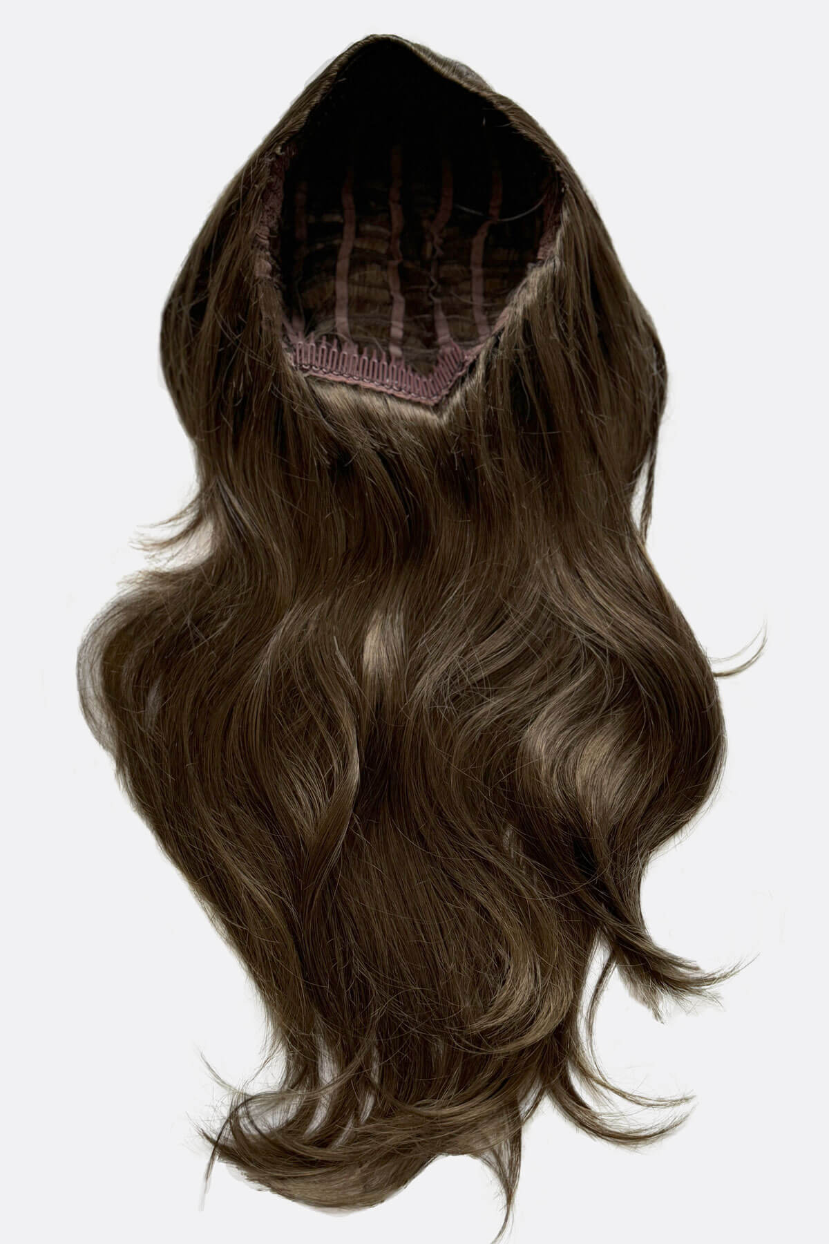 Two-tone brown half wig hair piece, loose curls, long: Laila - Image 5