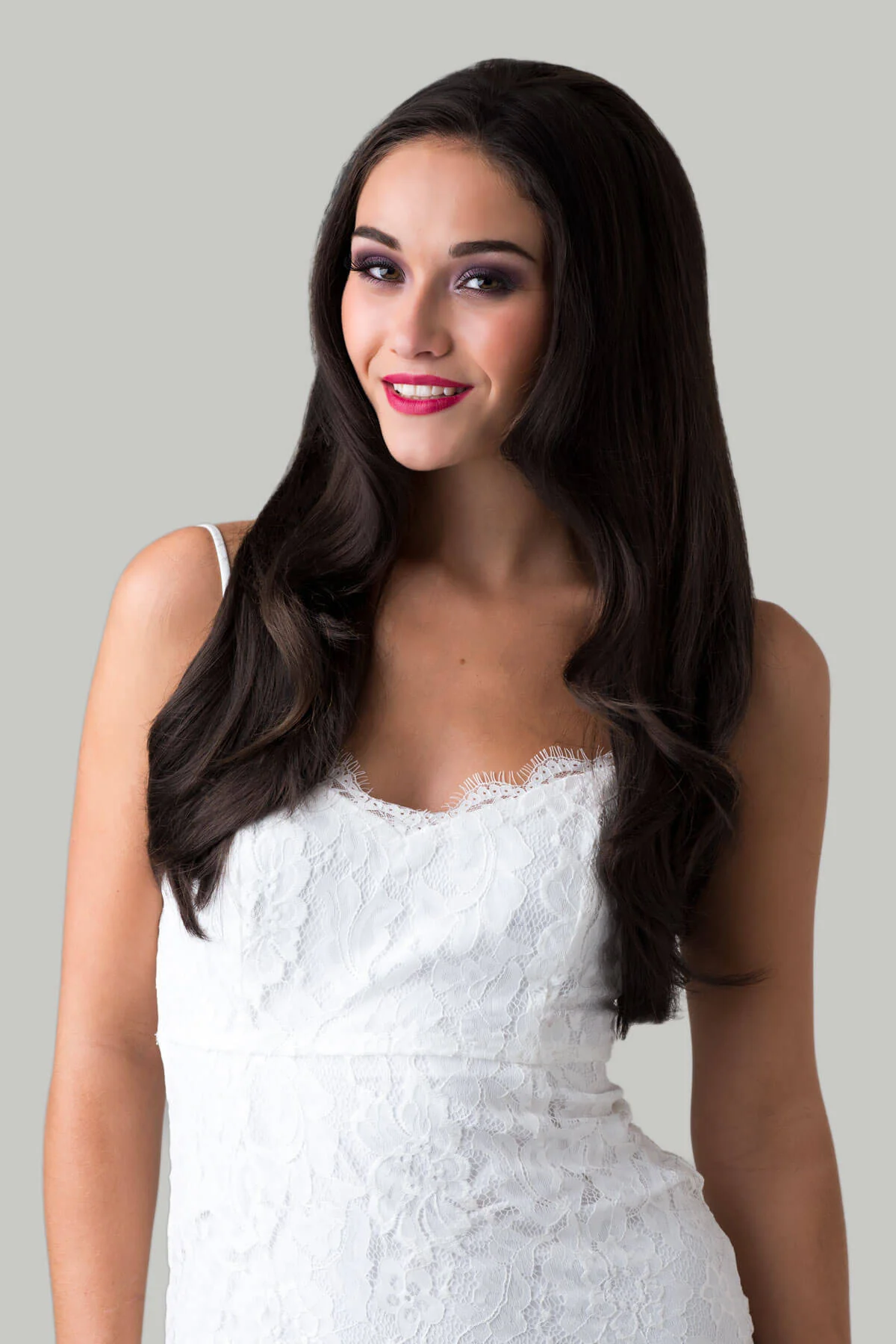 Brown half wig hairpiece, layered and straight: Summer - Image 12