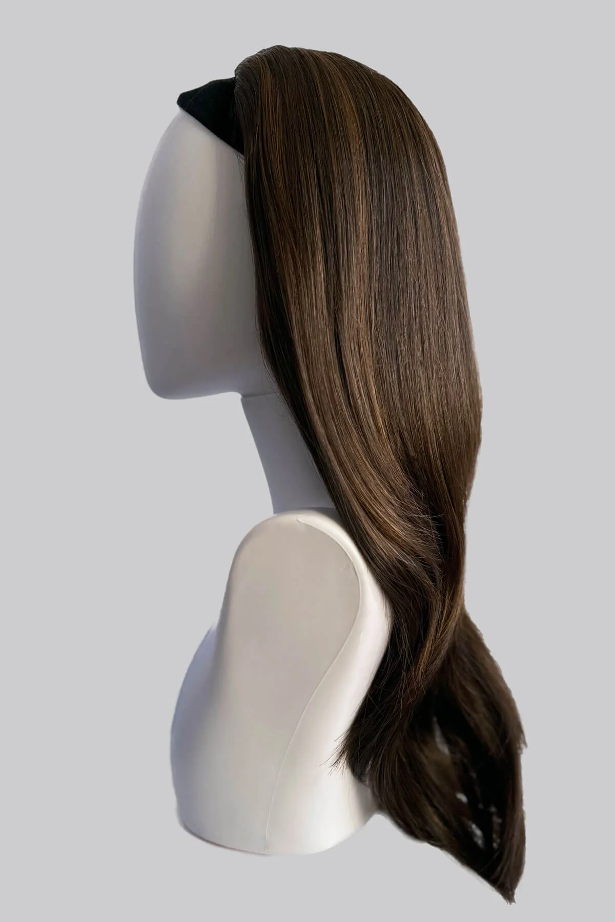 Brown half wig hairpiece, layered and straight: Summer - Image 13
