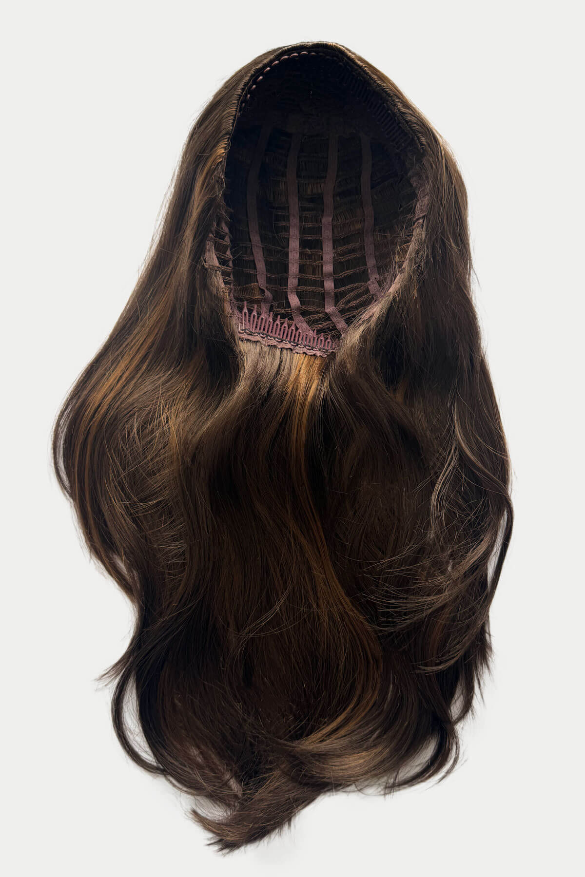 Brown half wig hairpiece, layered and straight: Summer - Image 15