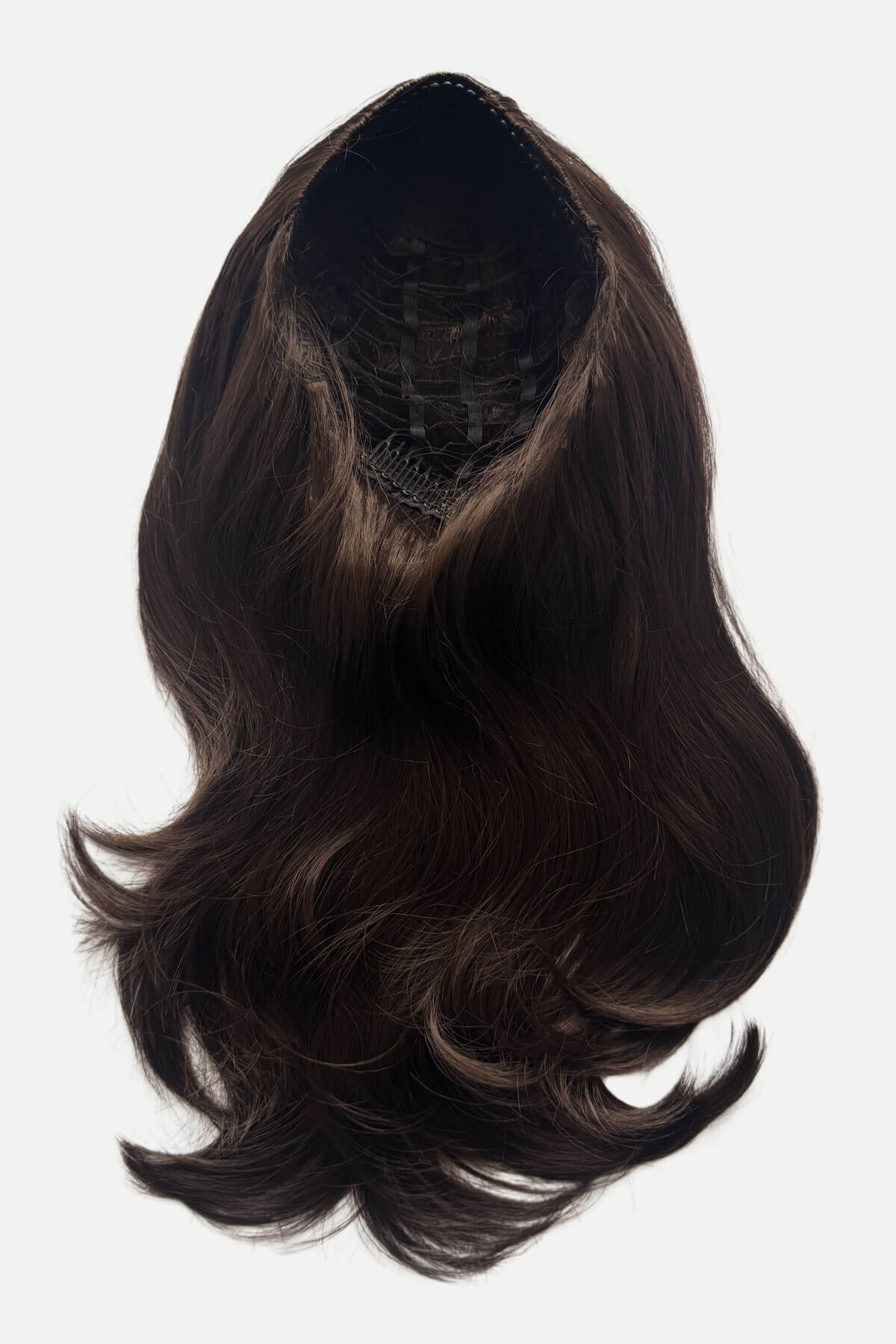 Brown half wig hairpiece, layered and straight: Summer - Image 5