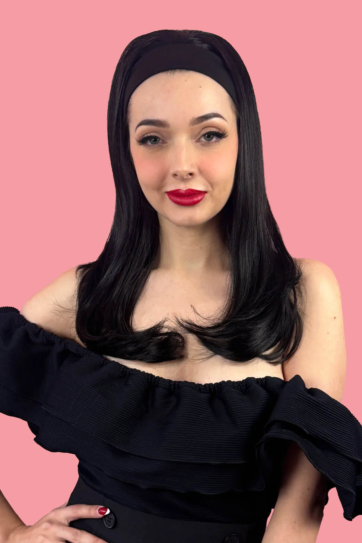 Headband half wig hairpiece, long and straight: Isla - Image 3